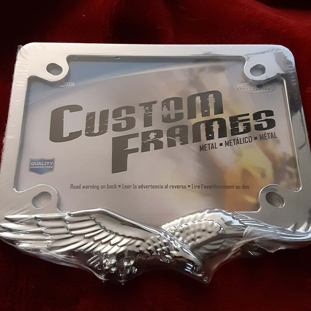 Soaring Flying Eagle Motorcycle Metal License Plate Frame or Wall Decor Photo